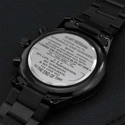 Gift For Husband - Choose You To Be By My Side - Watch Engraving Chronograph Watch