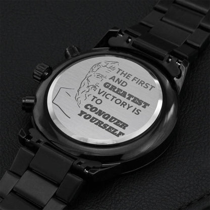 Plato Conquer Yourself Chronograph Watch Engraving Chronograph Watch