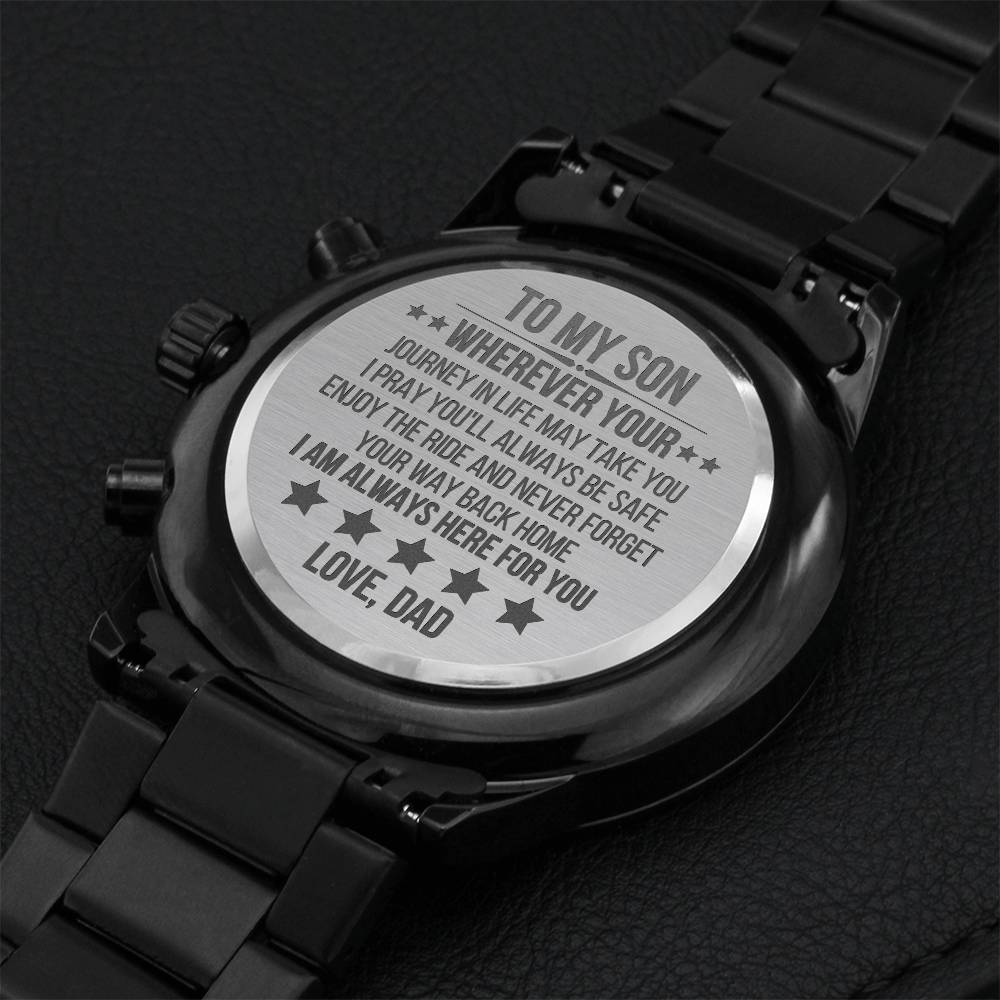 To My Son Watch Gift From Dad Engraving Chronograph Watch