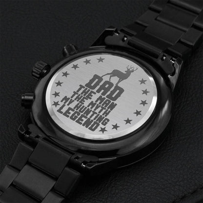 Dad The Man The Myth My Hunting Legend Engraving Chronograph Watch