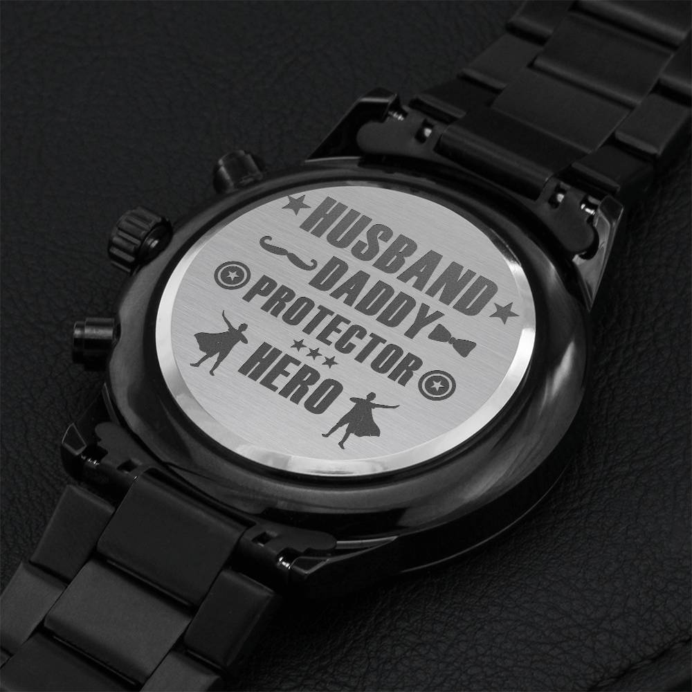 Fathers Day Gift Engraved Watch Engraving Chronograph Watch