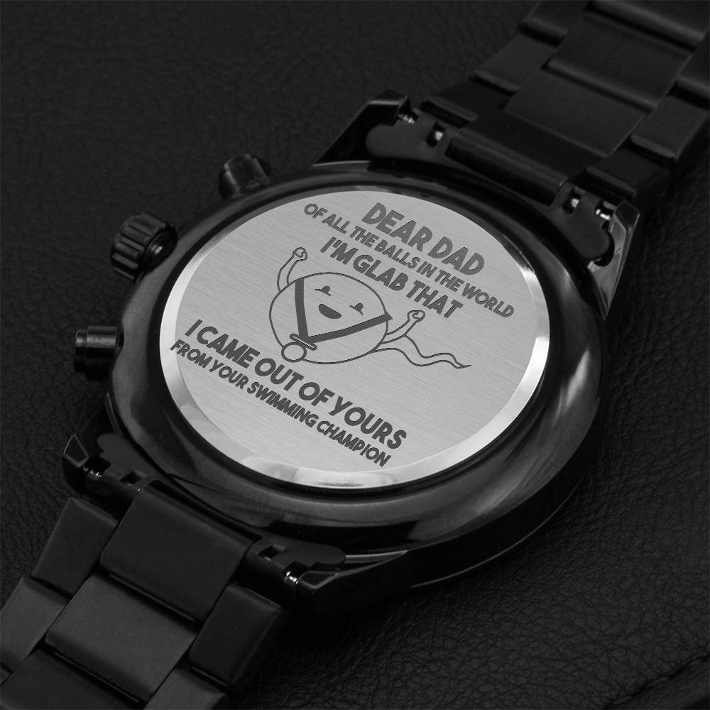 Dear Swimming Dad Father's Day Special Engraving Chronograph Watch