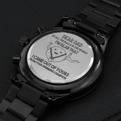 Dear Swimming Dad Father's Day Special Engraving Chronograph Watch