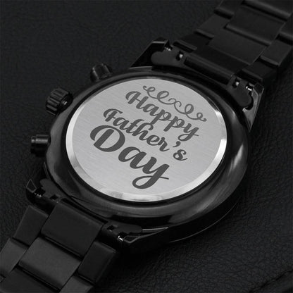 Happy Fathers Day Sensitive Gift For Your Special One Engraving Chronograph Watch
