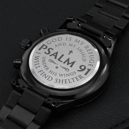 Psalm 91 Engraved Watch Engraving Chronograph Watch