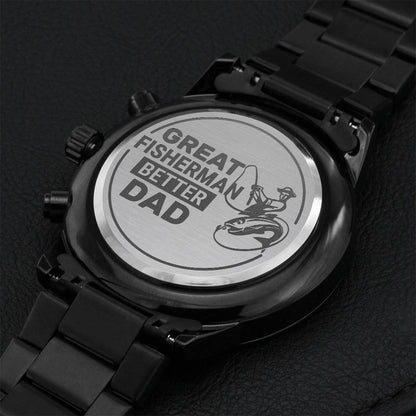 Great Fisherman Dad Engraving Chronograph Watch