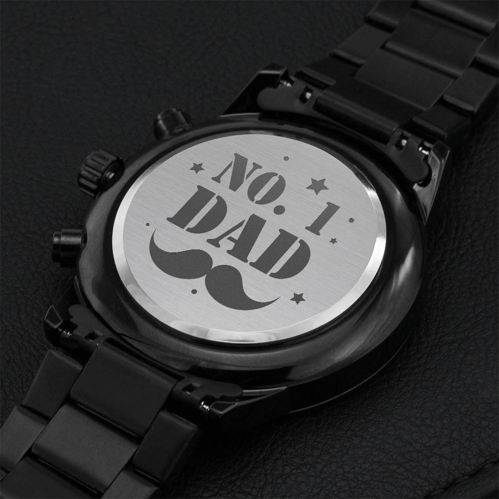 No 1 Dad Watch Engraving Chronograph Watch