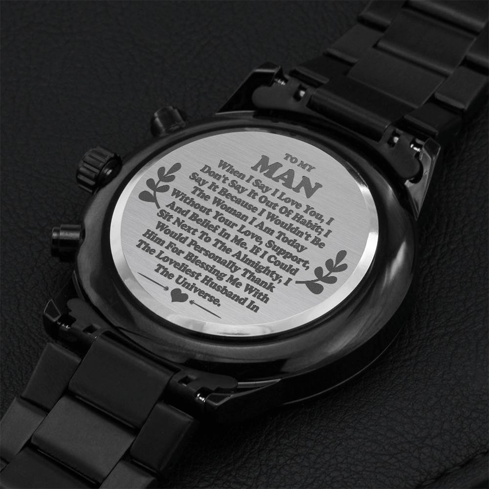 Engraved Gift For Husband - Chronograph Watch Engraving Chronograph Watch