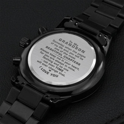 To My Grandson Most Beautiful Chapter – Engraved Watch Engraving Chronograph Watch