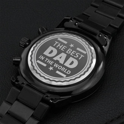 Fathers Day Special Gifts - The Best Dad In The World Engraving Chronograph Watch