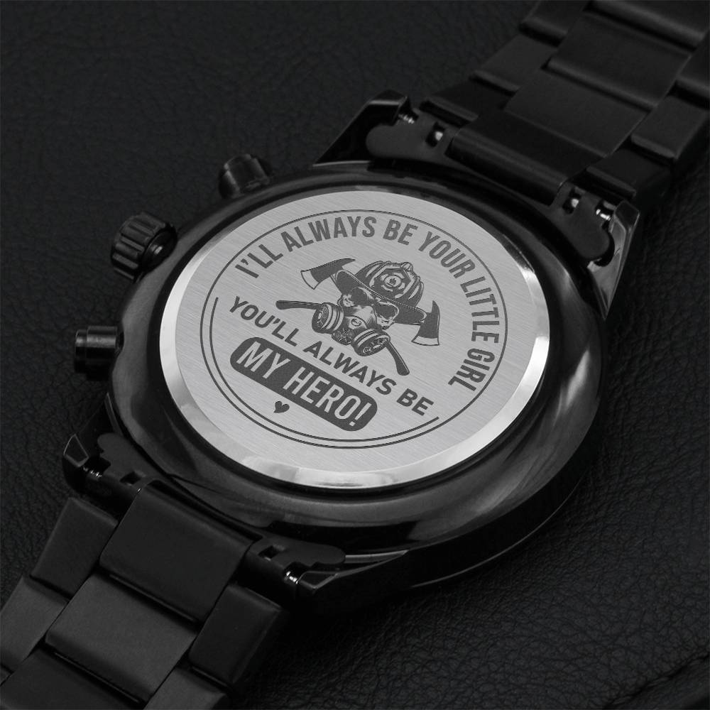 My Hero - Engraved Stainless Steel Watch 1 Engraving Chronograph Watch