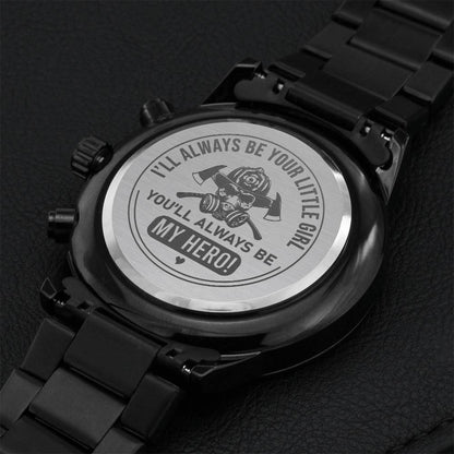 My Hero - Engraved Stainless Steel Watch 1 Engraving Chronograph Watch