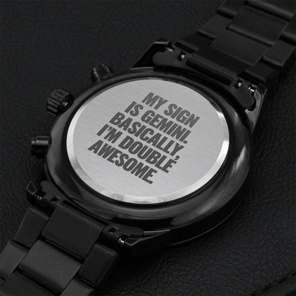 Gemini Watch Engraving Chronograph Watch