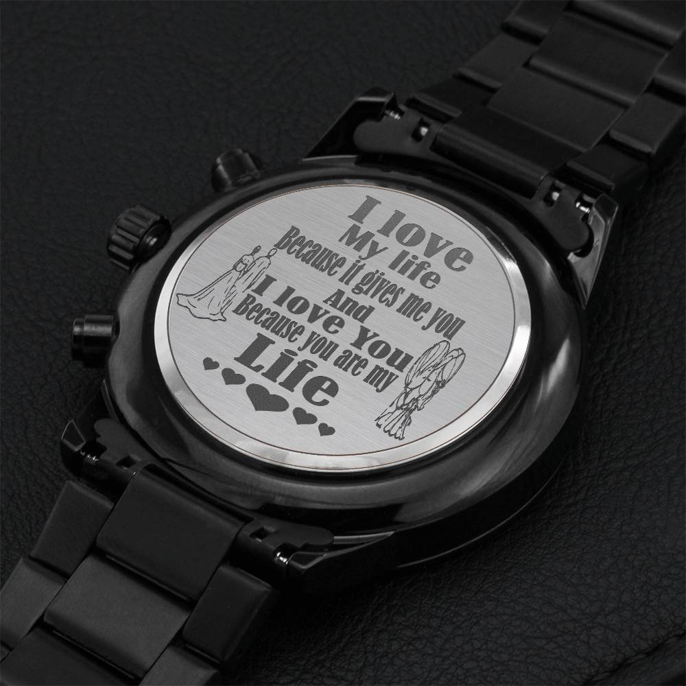 Engraved Watch Design For Husband Engraving Chronograph Watch