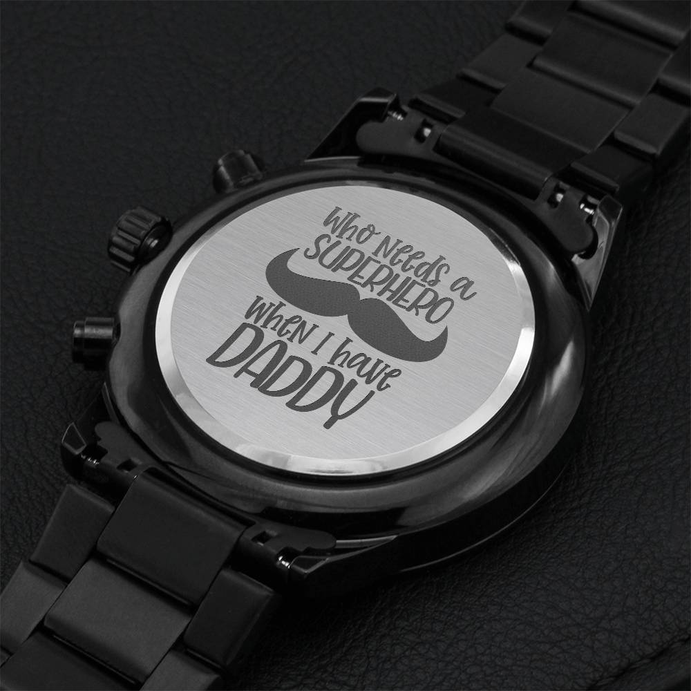 Supper Dad Fathers Day Gift Engraving Chronograph Watch