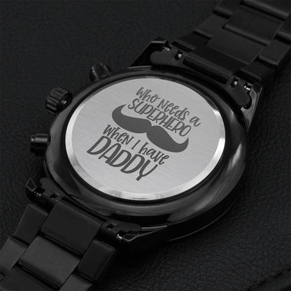 Supper Dad Fathers Day Gift Engraving Chronograph Watch