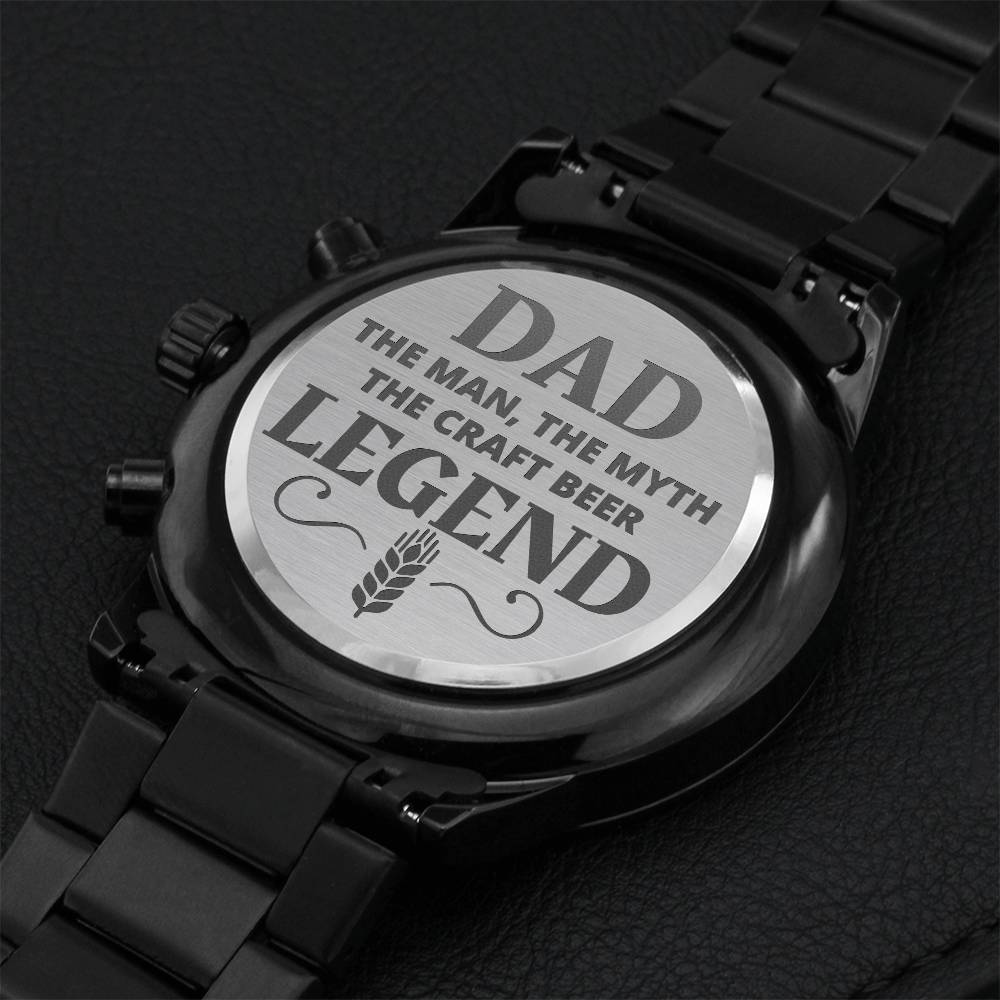 Dad The Man The Myth The Craft Beer Legend Engraving Chronograph Watch