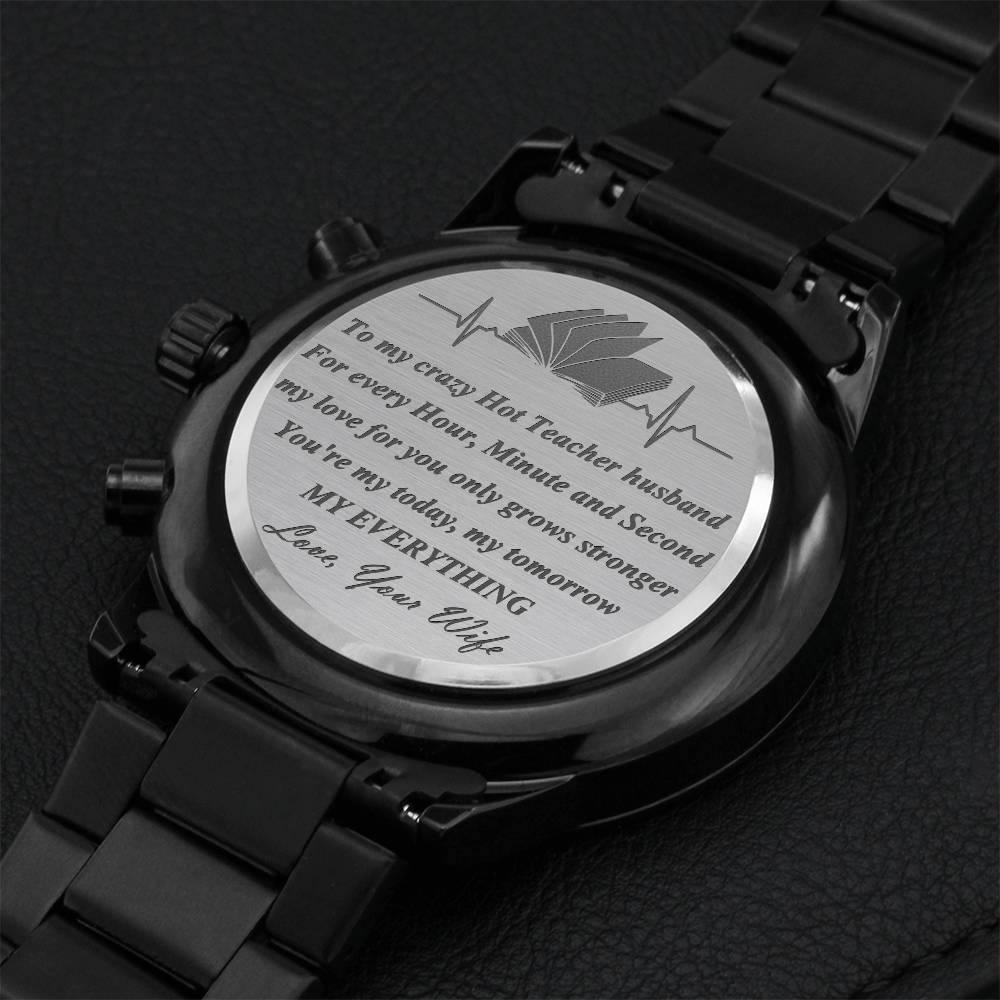 Teacher Husband Stainless Steel Watch Engraving Chronograph Watch