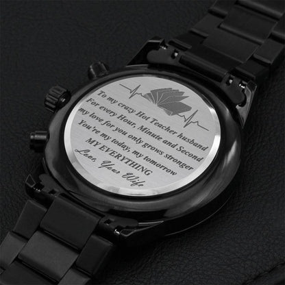Teacher Husband Stainless Steel Watch Engraving Chronograph Watch