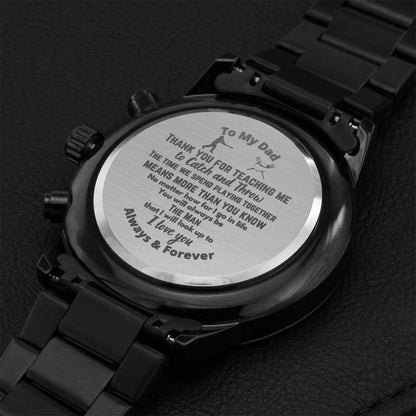 Baseball Dad Watch Engraving Chronograph Watch
