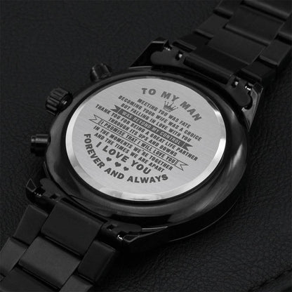 To My Man - Engraved Chronograph Watch Engraving Chronograph Watch