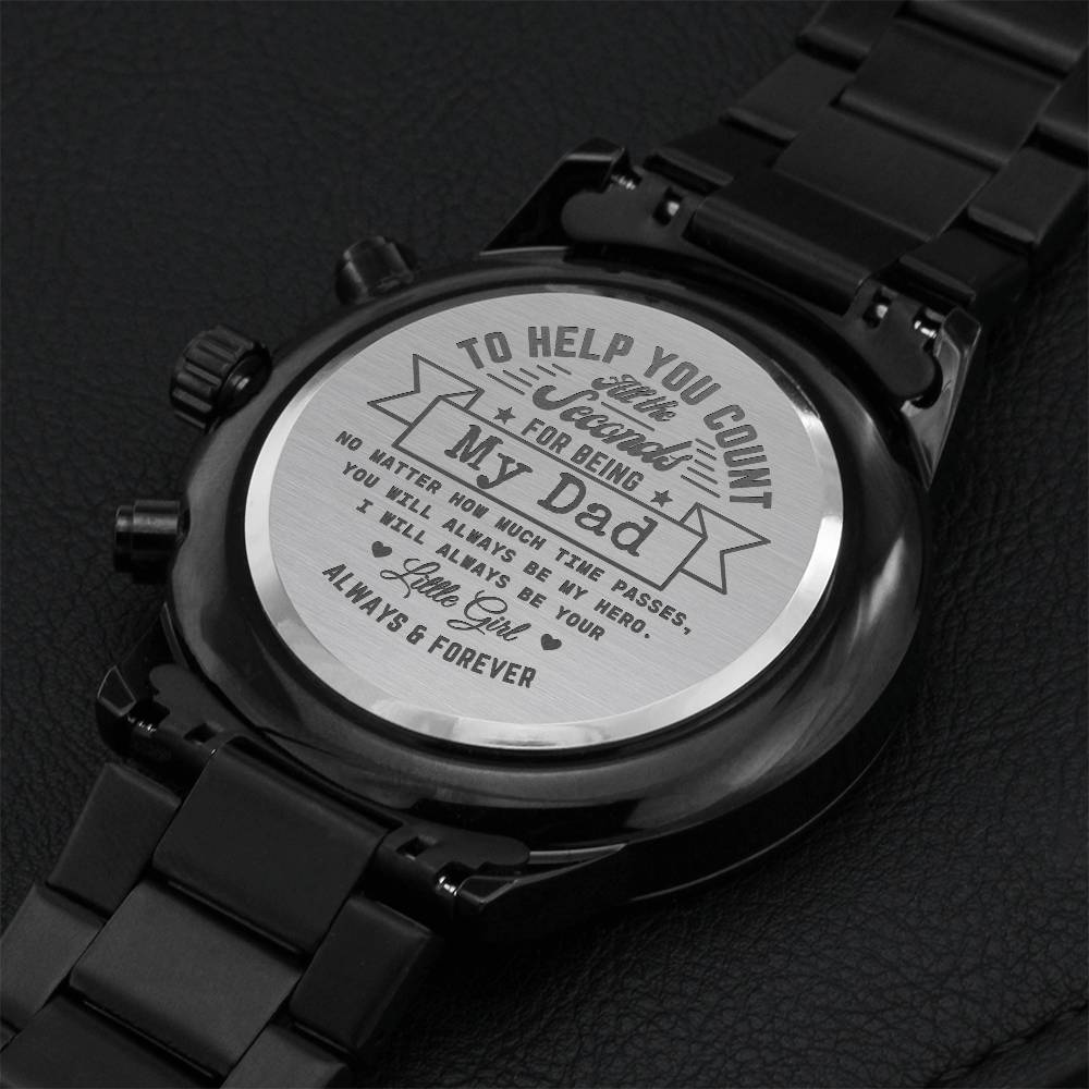 Time With My Dad Father's Day Engraved Watch Engraving Chronograph Watch