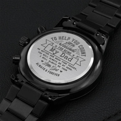 Time With My Dad Father's Day Engraved Watch Engraving Chronograph Watch