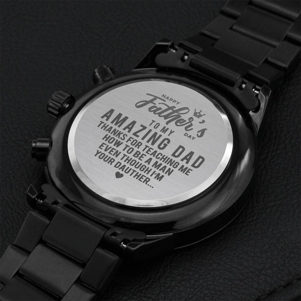 Perfect Father's Day Gift For Your Dad! Engraving Chronograph Watch