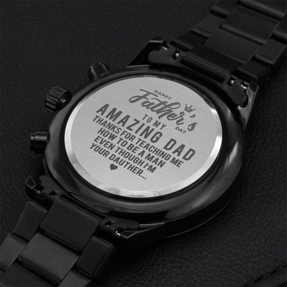 Perfect Father's Day Gift For Your Dad! Engraving Chronograph Watch