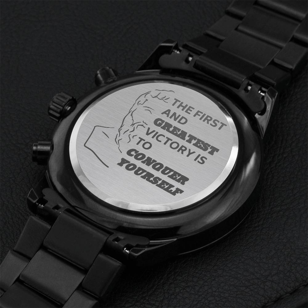 Plato Conquer Yourself Chronograph Watch 1 Engraving Chronograph Watch