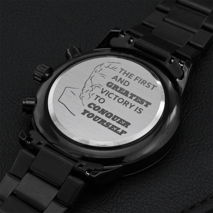 Plato Conquer Yourself Chronograph Watch 1 Engraving Chronograph Watch