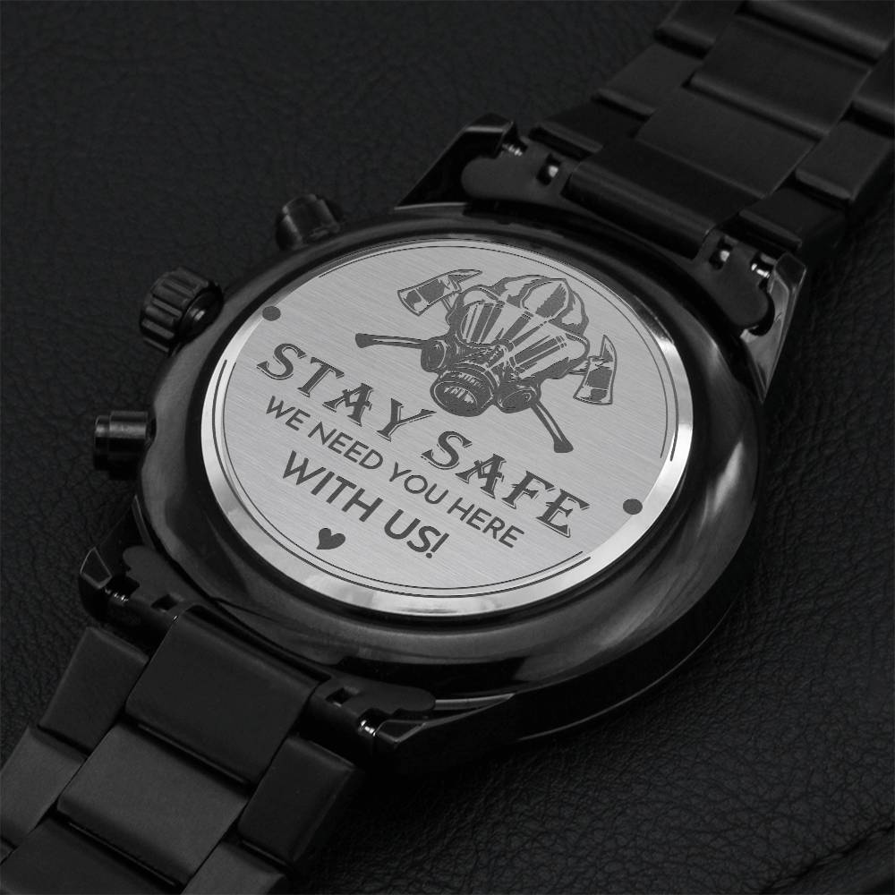 Firefighter Gift From Family Engraving Chronograph Watch