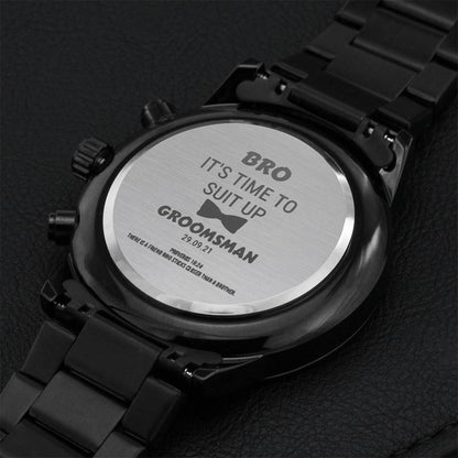 Groomsman Watch Gift - Customized Christian Proposal Groomsmen Gift Engraving Chronograph Watch