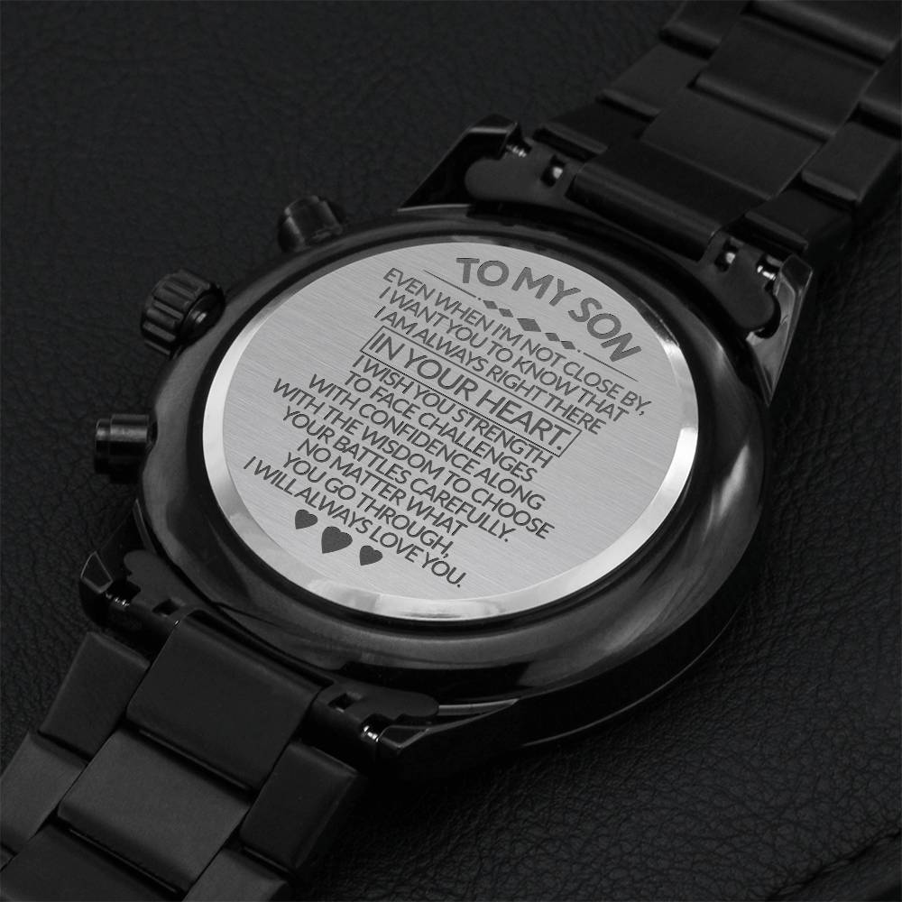 To My Son - Chronograph Laser Engraved Watch - Gy05 Engraving Chronograph Watch