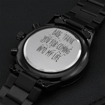 To My Boyfriend Engraving Chronograph Watch