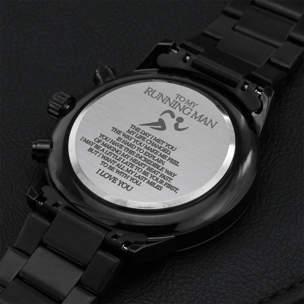 To My Running Man - Love Letter Laser Engraving Watch Engraving Chronograph Watch