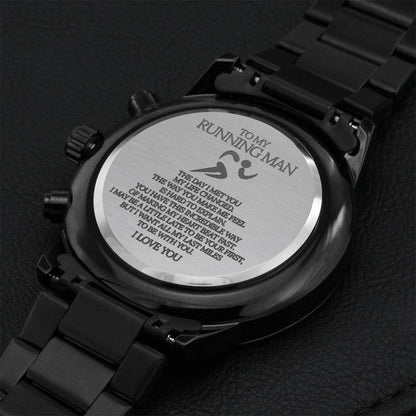 To My Running Man - Love Letter Laser Engraving Watch Engraving Chronograph Watch