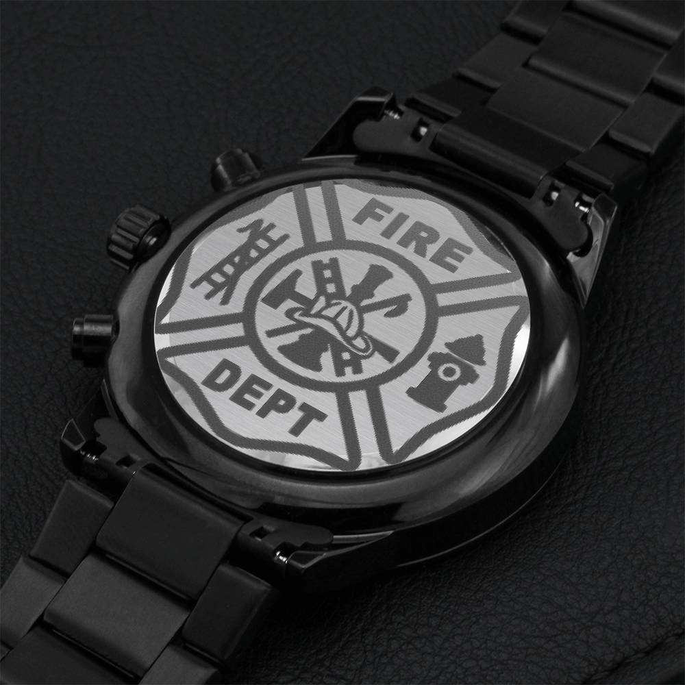 Fire Department Watch Engraving Chronograph Watch