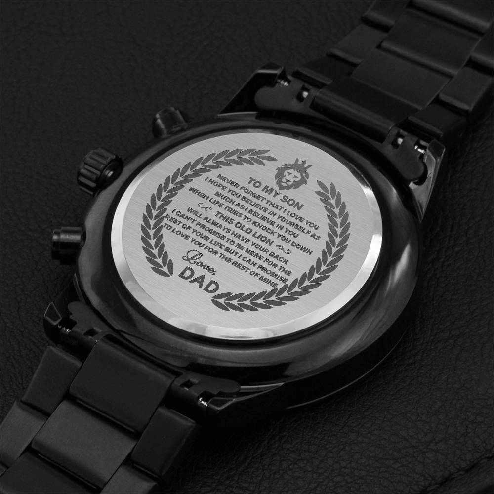 To My Son Chronograph Watch 4 Engraving Chronograph Watch