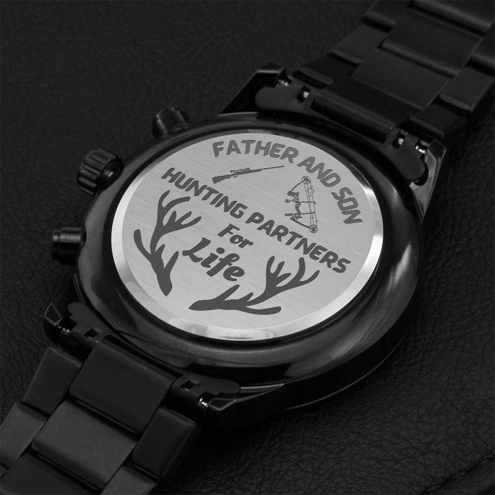 Father Son Hunting Partners For Life Engraved Watch Engraving Chronograph Watch