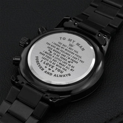 To My Man - Engraved Chronograph Watch 1 Engraving Chronograph Watch