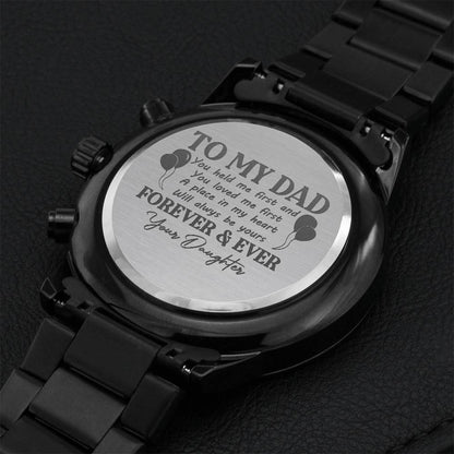Daughter Gift Watch For Dad Engraving Chronograph Watch