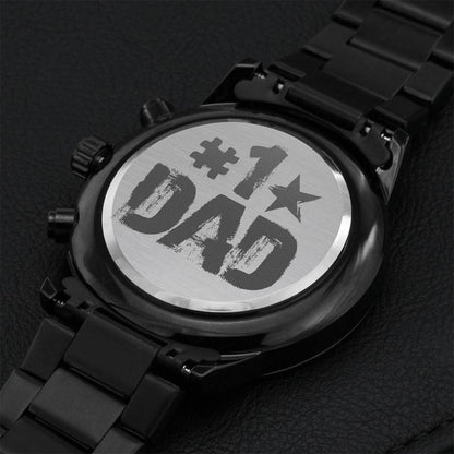 Customize Best Dad Ever - American # 1 Dad Watch Engraving Chronograph Watch