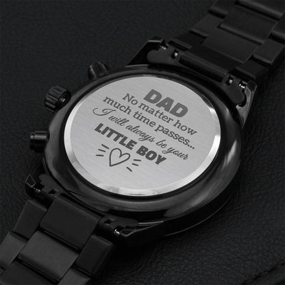 Engraved Design Black Chronograph Watch - For Dd- 1 Engraving Chronograph Watch