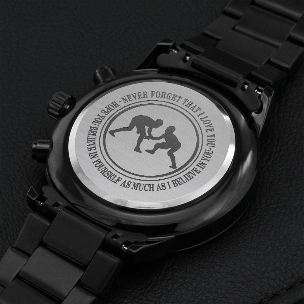 To My Wrestling Son 1 Engraving Chronograph Watch