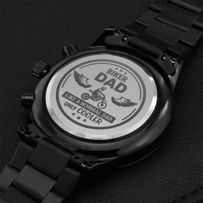 Biker Dad Engraving Chronograph Watch