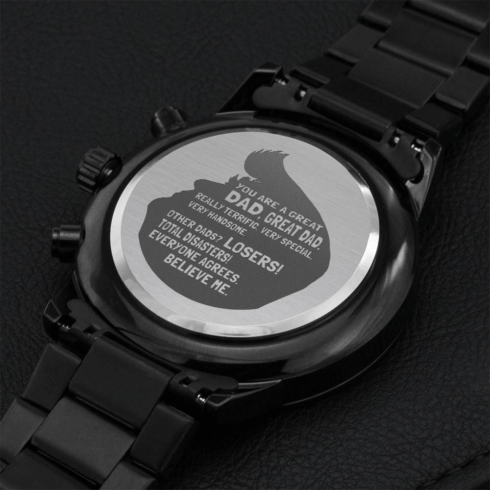 Great Dad Really Terrific - Watch Engraving Chronograph Watch