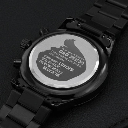 Great Dad Really Terrific - Watch Engraving Chronograph Watch