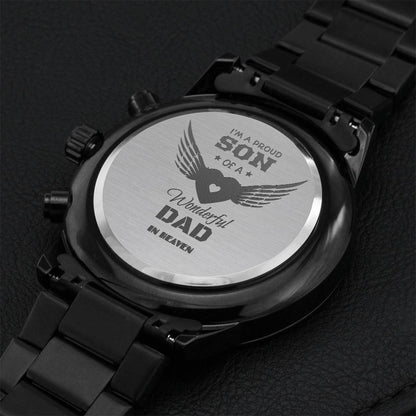 Proud Son Of A Wonderful Dad In Heaven Engraving Chronograph Watch