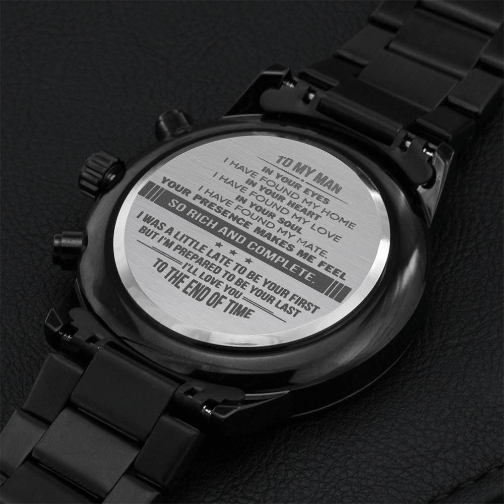 Gift For Your Man - Love You To The End Of Time - Watch Engraving Chronograph Watch